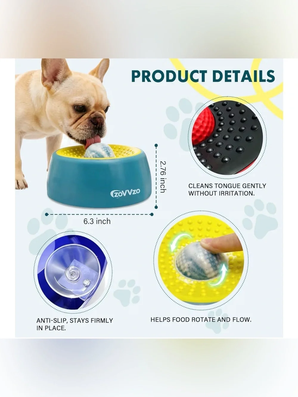 Blue Slow-Feed Dog Bowl